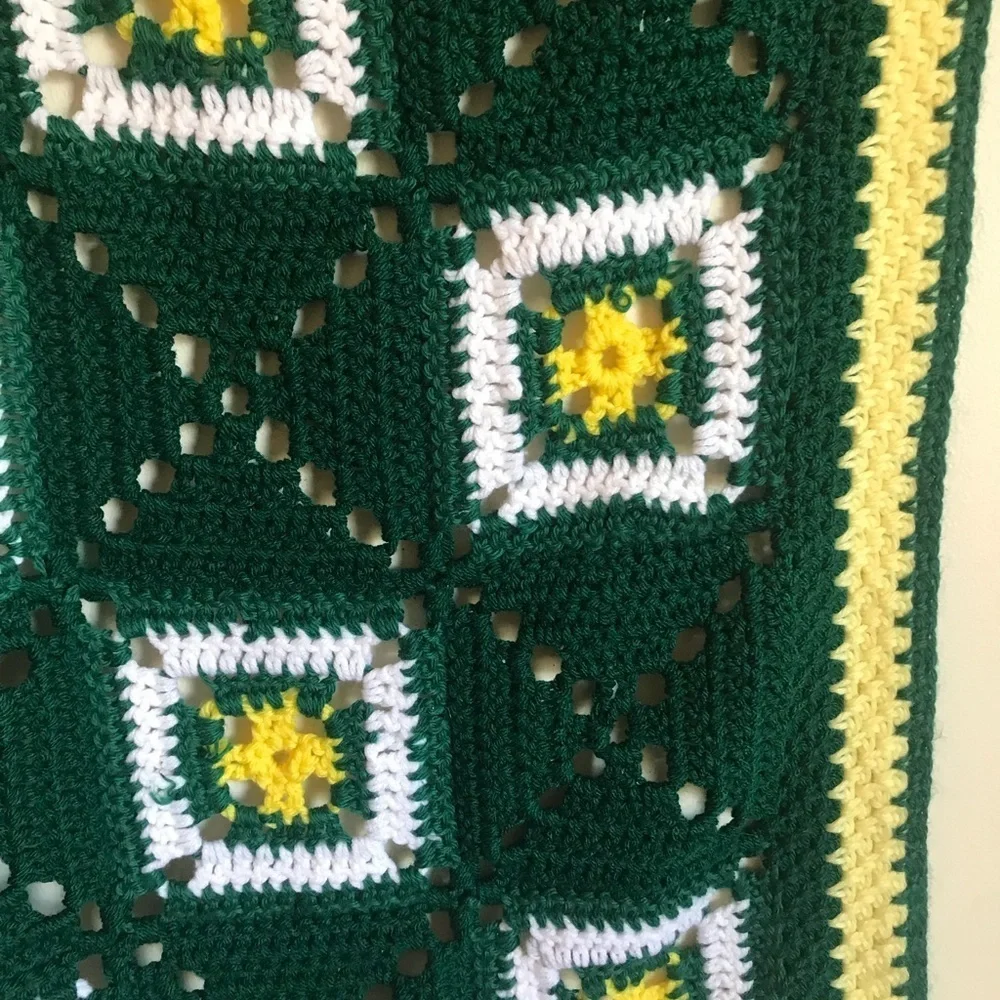 Rare Vintage 1970’s Handmade Crochet Blanket